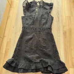 ブラックレースドレス フリル袖