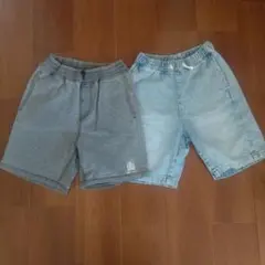 DC SHOE CO. USA グレーショートパンツ H&Mデニムパンツ140