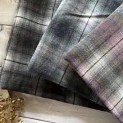 ■0.5m■延長可能■オーガニックコットンツイル微起毛チェック◇ピンク系