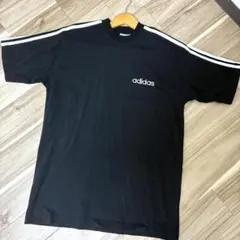adidas アディダス 3本ライン Tシャツ 黒 定番 ストリート 90年代