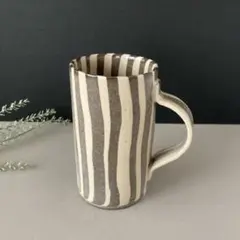 民芸　練込（ねりこみ）ストライプ　マグカップ
