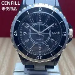 未使用 CENFILL クォーツ 電池交換済 オールブラック ダイバーズデザイン