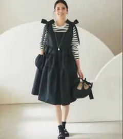 タグ付き未使用SEVENTEN セブンテン　ストラップリボンティアードワンピースのサムネイル