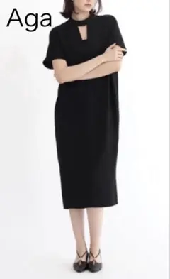 【最終価格】Aga☆トライアングルネックワンピース　フォーマル