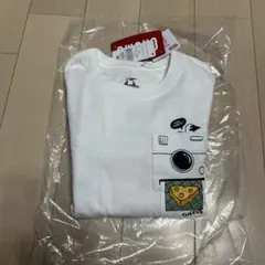 カメラとピザのイラスト長袖Tシャツ