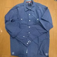 【メンズシャツ】Smart Standard ネイビー ストライプ Mサイズ