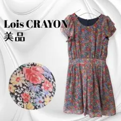 美品　ロイスクレヨン　半袖　花柄ワンピース　おでかけ　キレイめ　かわいい　夏