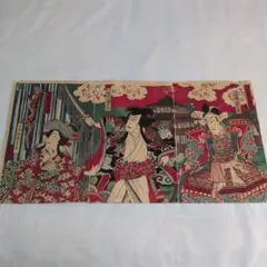 浮世絵 木版画 桜 花見 美人画 歌川国貞 3枚綴り - メルカリ