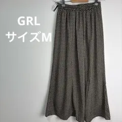 GRL グレイル 総柄 ワイドパンツ フレアパンツ Mサイズ 裏地付き