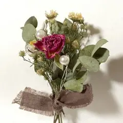 ドライフラワー ミニブーケ ピンクミニバラ パール FaithHopeLove