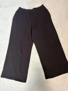 ユニクロ　スウェットワイドパンツ ダークブラウン　XL