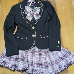 フォーマルスーツ ブラック・ピンクチェック