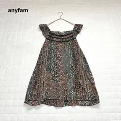 エニィファム　チュニック　ノースリーブ　レース　フリル袖　花　フラワー　3 Lのサムネイル
