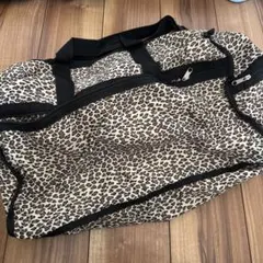 ヒョウ柄ナイロンボストンバッグ