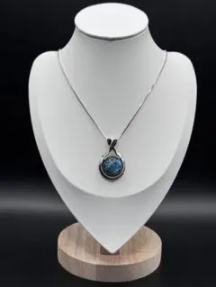 ネックレス ブルーストーン ティアドロップ シルバーカラー アクセサリー