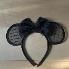 ディズニーカチューシャ ミニー 黒レース　シースルー