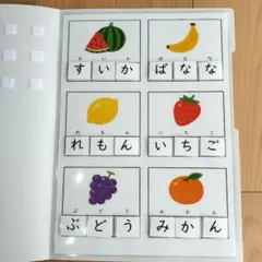 ひらがな マッチング くだもの｜ことば分解 読み 療育 視覚特別支援 ファイル