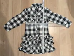 長袖ワンピース　110cm　チェック柄