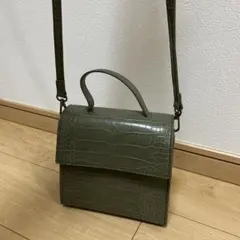 緑　クロコダイル風バッグ