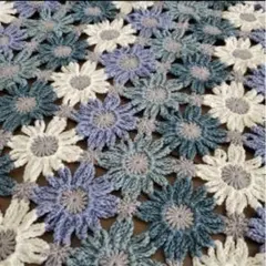 お花モチーフ編み ブランケット 約123cm×123cm