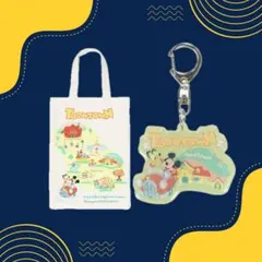 ディズニー　パークマップ　トゥーンタウン　トート&キーチェーン　テーマポート