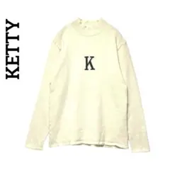 ケティ KETTY ニット セーター ウール M 白 ハイネック イニシャルロゴ