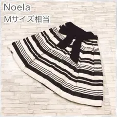 Noela Mサイズ 白黒　ボーダー　ひざ丈　フレアスカートのサムネイル