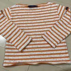 SAINT JAMES 長袖カットソー オレンジと白のストライプ