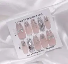 486ちゅるんネイルチップ 韓国 量産型 ワンホン フレンチガーリー