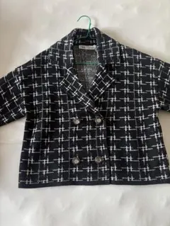 ZARA テーラードジャケット EU M 黒と白のチェック柄