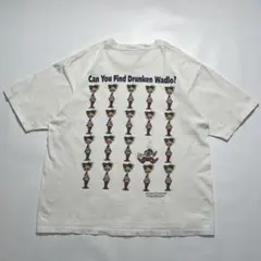 90s ウォーリーを探せ パロディ ビンテージTシャツ XL 白系 ＊・8368