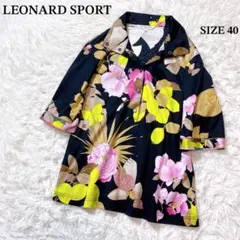 LEONARD フラワー柄長袖ポロシャツ 黒 40 - メルカリ