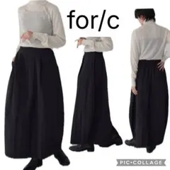 for/c フォーシー はっ水ナイロンヴィンテージコクーンスカート M 黒のサムネイル