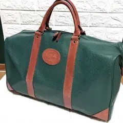 LACOSTE ボストンバッグ グリーン レザー メンズ 旅行 大容量