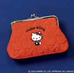 リンネル3月号増刊 未開封付録HELLO KITTY リンゴ柄がま口ポーチ