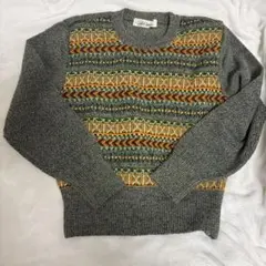 Lui Chantt 幾何学模様 ニット　セーター　柄　レトロ　最短発送　a3