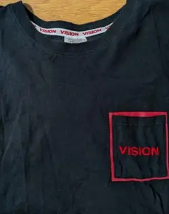 VISION 黒 Tシャツ ポケット付き　M