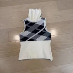 【Sサイズ】ダイヤモンドパターン 半袖ニット M