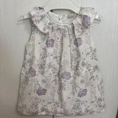 petit main フラワープリント ワンピース 80
