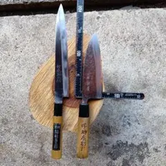 中古包丁2本　柳刃、玉三郎　出刃、助廣