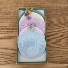 韓国製 伝統刺繍コースターセット（５枚入り）