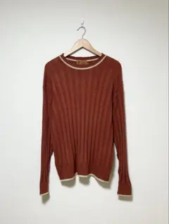 ヴィンテージ 90s Mr.JUNKO コットンリネン混紡 リブニットセーターのサムネイル