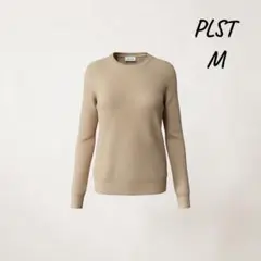 PLST ベージュ M リブ編み長袖Tシャツ春
