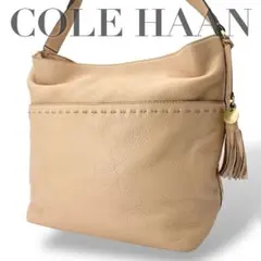 美品 658 COLE HAAN シボ革 タッセル ワンショルダーバッグ 肩掛け