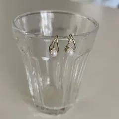 パール ゴールド フック ピアス