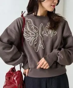 FREAK'S STORE｜ラメコード 刺繍 裏起毛 スウェット レディース