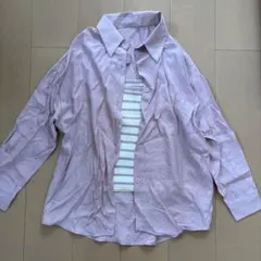 薄いピンクの長袖シャツとキャミソールセット M