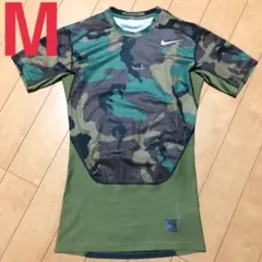 美品ナイキPROCOMBATコンプレッションウェア半袖MメンズGREENカモフラ