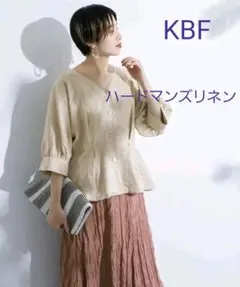 Kbf ハードマンズ　2wayタックブラウス 麻　リネン100%のサムネイル