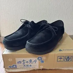 【新品】GU リアルレザーモカシンシューズ　黒スウェード 　27cmのサムネイル